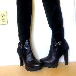 GUESS LEATHER THIGH HIGH BOOTS